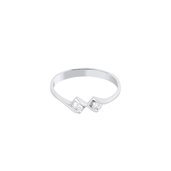 Dazzling 2-diamond and Platinum Finger Ring - Image 2 - GEMHUB & CO.