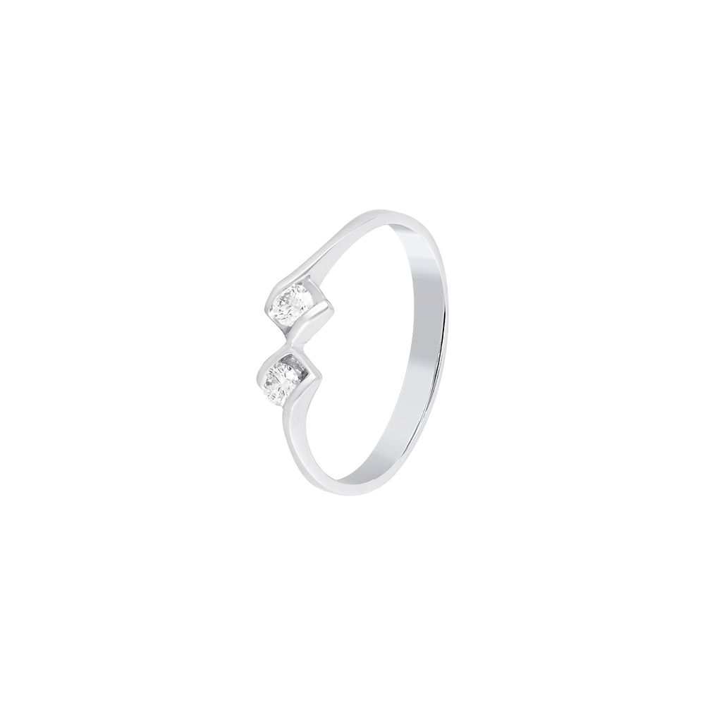 Dazzling 2-diamond and Platinum Finger Ring - 950Pt Platinum - GEMHUB & CO.