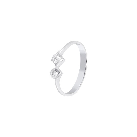 Dazzling 2-diamond and Platinum Finger Ring - 950Pt Platinum - GEMHUB & CO.