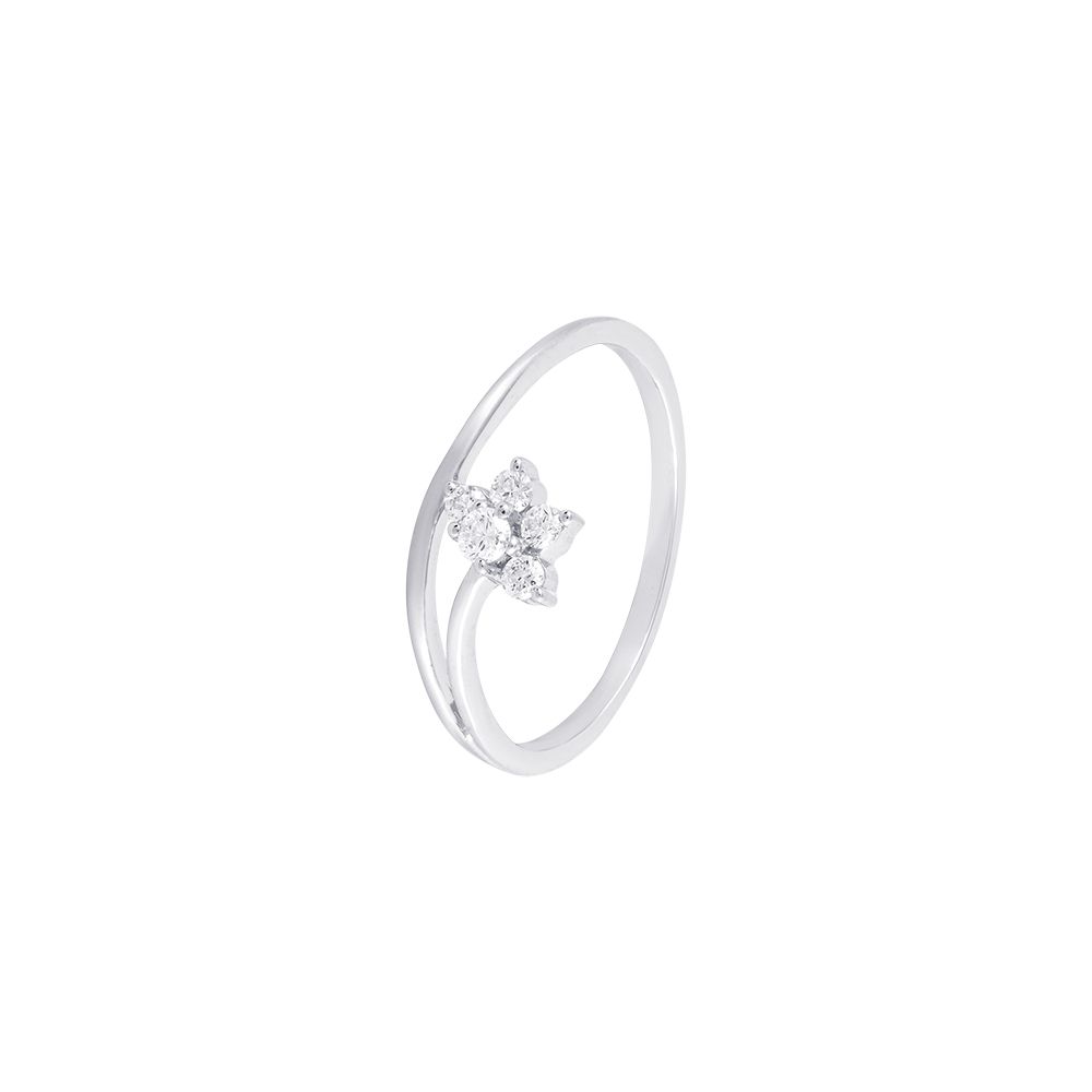 Contemporary Floral Diamond Finger Ring - 950Pt Platinum - GEMHUB & CO.