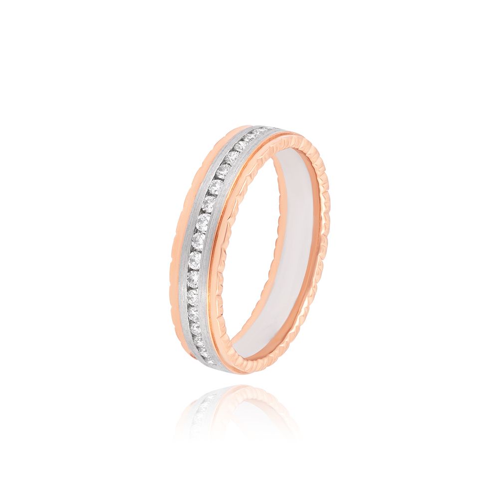 Lustrous Dual Metal Platinum Ring - 950Pt Platinum - GEMHUB & CO.