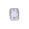RARE 22.60 ct DEW Emerald Cut Off White Treated Moissanite Ring in WOW 18K Gold Plated 18K Gold Plated – white background main image