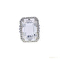 RARE 22.60 ct DEW Emerald Cut Off White Treated Moissanite Ring in WOW 18K Gold Plated 18K Gold Plated