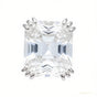 RARE 22.70 ct DEW Radiant Cut Off White Treated Moissanite Ring in 18K Gold Plated Verm 18K Gold Plated