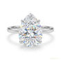3.45ct VS1 Pear Moissanite Ring For Women Certified 18K Gold Plated
