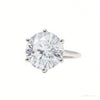 RARE 5.50 ct DEW Off White Treated Round Moissanite Ring in Certified 18K Gold Plated V 18K Gold Plated – white background main image