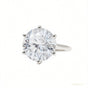 RARE 5.50 ct DEW Off White Treated Round Moissanite Ring in Certified 18K Gold Plated V 18K Gold Plated