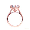 RARE 5.80 ct DEW Off White Treated Round Cut Moissanite Ring in Cert 18K Gold Plated Ve 18K Gold Plated – white background main image
