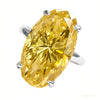 RARE 9.25 ct DEW Champagne Treated Moissanite Solitaire Ring in Cert 18K Gold Plated Ve 18K Gold Plated – white background main image