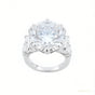 RARE 9.25 ct DEW Round Cut White Treated Moissanite Solitaire Ring in 18K Gold Plated V 18K Gold Plated