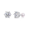 Round Cut Natural Diamond Women's 6 Prong Set Stud Earrings 14k White Gold - Image 4 - GEMHUB & CO.