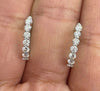 1.00Ct Round Natural GH/SI Diamond Huggie Hoop Women's Earrings 14k White Gold - GEMHUB & CO.