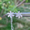 Round Cut Natural Diamond Flower Shape Studs Women's Earrings 14k White Gold - Image 2 - GEMHUB & CO.