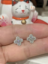 Round Natural GH/SI Diamond 0.40Ct Clover Stud Daily Wear Earring 14k White Gold - Image 6 - GEMHUB & CO.