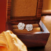 GH/SI Round Shaped Natural Diamond Stud Cluster Earrings 14K White Gold - GEMHUB & CO.