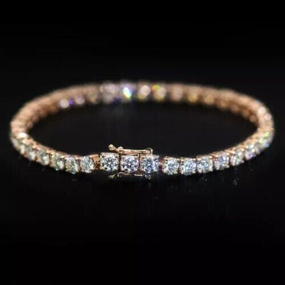 Genuine Lab-Grown/CVD Diamond Tennis Wedding Bracelet 18k Rose Gold 3.25 mm