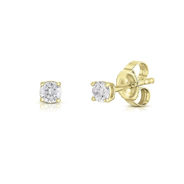 14k Real Gold Round Cut Natural Diamond Daily Wear Studs Women's Earrings - Image 7 - GEMHUB & CO.