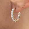 Certified Natural Diamond Hoop Women's Earrings For Engagement 14K Rose Gold - Image 5 - GEMHUB & CO.