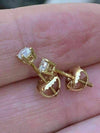 0.50Ct Natural Diamond Stud Daily Wear Earring 14K Yellow Gold Screw JK/I1-I2 - Image 3 - GEMHUB & CO.
