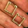 0.18Ct Round GH/SI Natural Diamond Square Hoop Earrings For Her 14k Yellow Gold - Image 4 - GEMHUB & CO.