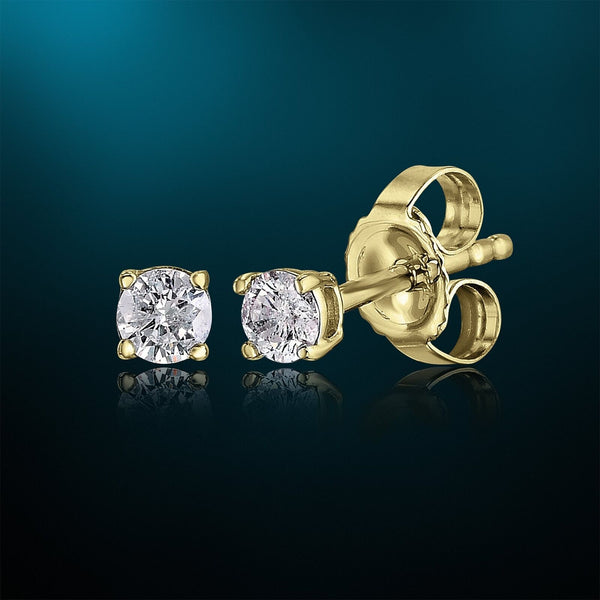 14k Real Gold Round Cut Natural Diamond Daily Wear Studs Women's Earrings - Image 6 - GEMHUB & CO.