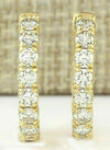 Large Round Natural Diamond Women's Hoop Inside-Outside Earrings 14K Yellow Gold - Image 3 - GEMHUB & CO.