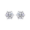 Round Cut Natural Diamond Women's 6 Prong Set Stud Earrings 14k White Gold - Image 2 - GEMHUB & CO.