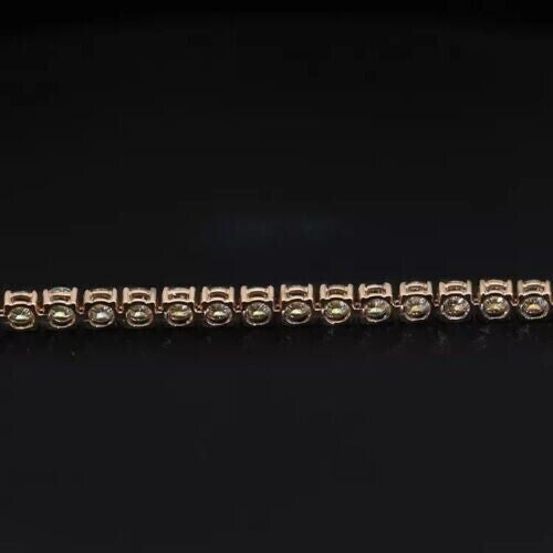 Genuine Lab-Grown/CVD Diamond Tennis Wedding Bracelet 18k Rose Gold 3.25 mm - Image 4 - GEMHUB & CO.