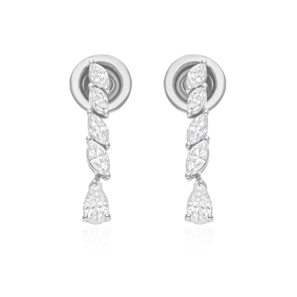 Certified Natural Diamond Tiny Drop Dangle Earrings For Women 14k Gold Pear Cut - Image 2 - GEMHUB & CO.