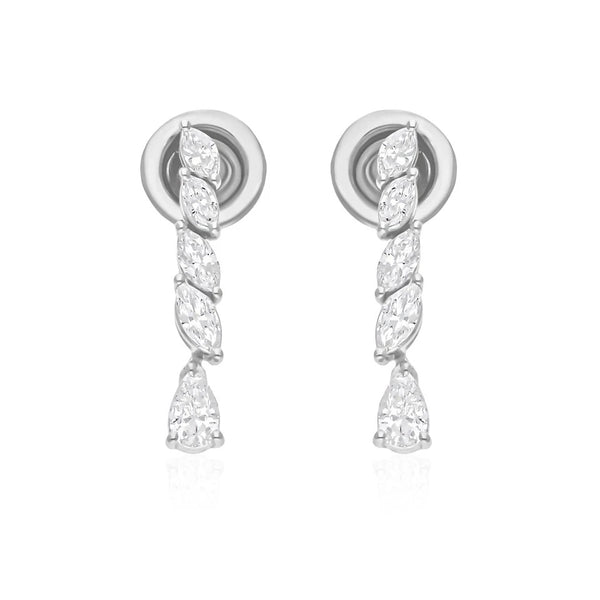 Certified Natural Diamond Tiny Drop Dangle Earrings For Women 14k Gold Pear Cut - Image 2 - GEMHUB & CO.