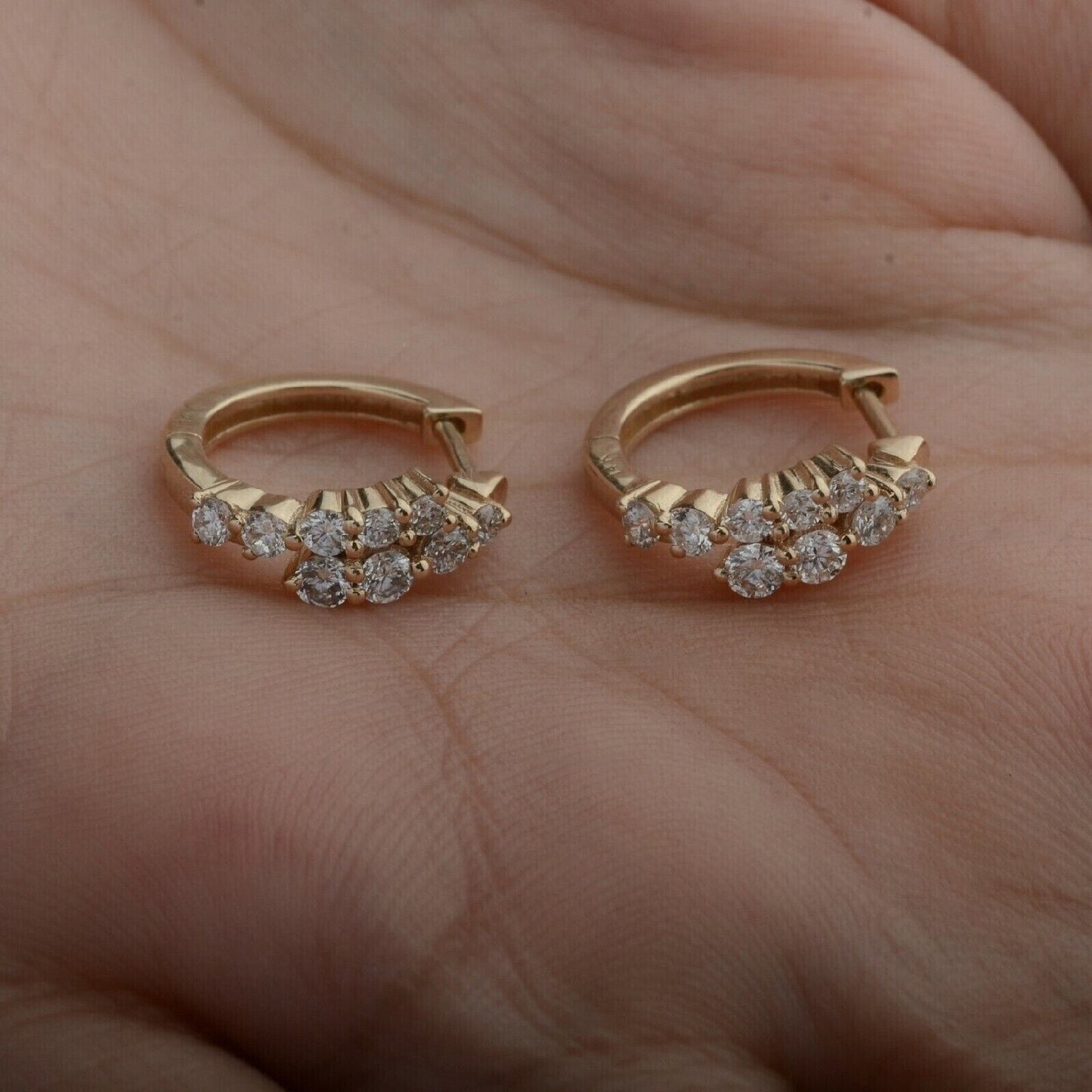 0.50Ct Round Natural GH/SI Diamond Hoop Women's Earrings Solid 14k Yellow Gold - Image 6 - GEMHUB & CO.