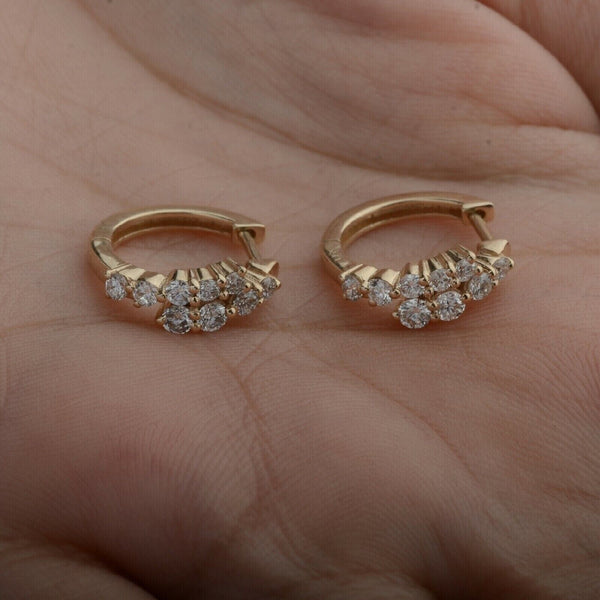 0.50Ct Round Natural GH/SI Diamond Hoop Women's Earrings Solid 14k Yellow Gold - Image 6 - GEMHUB & CO.