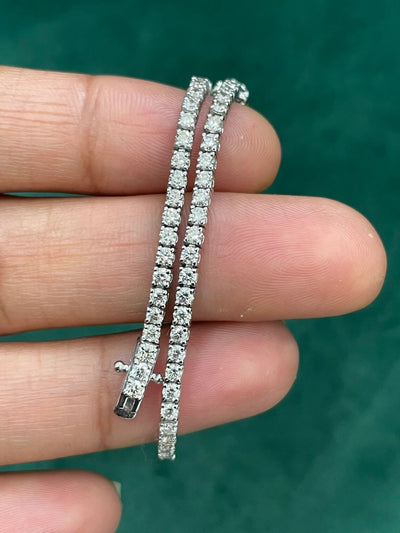 Certified 3.25Ct Lab-Grown/CVD Diamond Tennis Bracelet Women's 18k White Gold