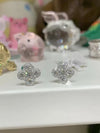 Round Natural GH/SI Diamond Clover Stud Daily Wear Earring 14k White Gold - Image 4 - GEMHUB & CO.