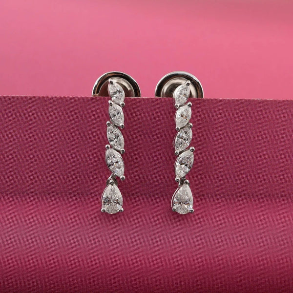 Certified Natural Diamond Tiny Drop Dangle Earrings For Women 14k Gold Pear Cut - Image 5 - GEMHUB & CO.