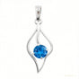 Stunning 1.40 ct DEW Certified Blue Moissanite Pendant In Gold Vermeil