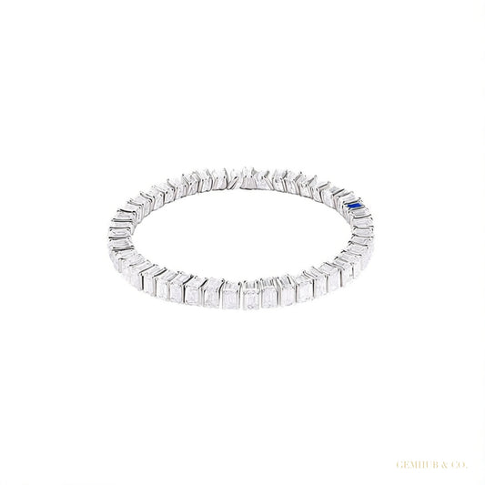 Natural Certified Round Cut Diamond Tennis Bracelet 14k White Gold 6.20Ct GH/SI – white background main image