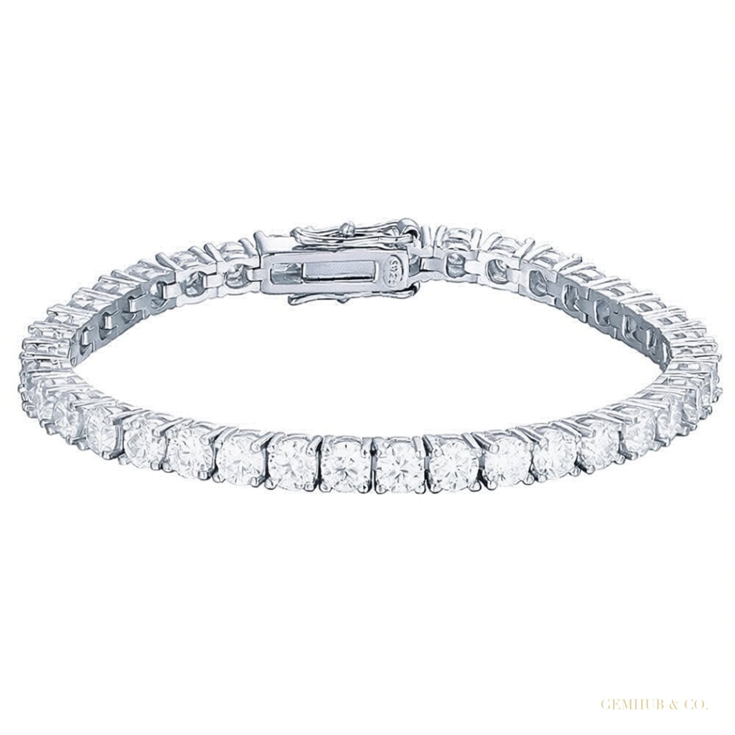 9.30Ct Round Cut Sparkling Natural Diamond Tennis Bracelet 14k Yellow Gold – white background main image