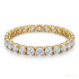 Certify Round Cut Natural Emerald & Diamond Tennis Charm Gift Bracelet 14k Gold