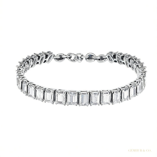 Natural 5.00CT Round Cut Ruby & Diamond Tennis Bracelet 14k Yellow Gold GH/SI – white background main image