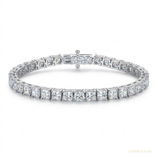 GH/SI 3Ct Round Certified Natural Diamond Women's Gift Tennis Bracelet 14k Gold – white background main image