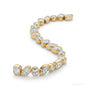 Multi Shapes Lab-Grown/CVD Diamond Bezel Set Tennis Bracelet 14k Yellow Gold