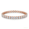 Martini Set Round Cut Natural IGI Diamond Tennis Chain Bracelet 14k Rose Gold – white background main image
