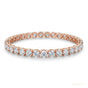 Martini Set Round Cut Natural IGI Diamond Tennis Chain Bracelet 14k Rose Gold
