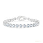 Certified Natural Green Emerald Round Tennis Bracelet Daily Wear 14k White Gold
