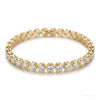 Bezel Round Certified Lab-Grown 8Ct Diamond Tennis Bracelet 14k Yellow Gold – white background main image