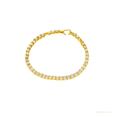 Sparkling Natural GH/VS Diamond 14k Gold 3Ct Round Cut Women's Tennis Bracelet
