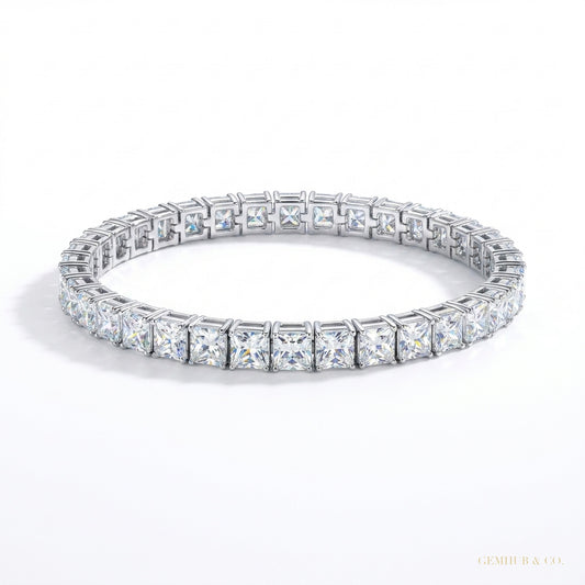 Special 5CT Round Cut Natural Diamond Tennis Bracelet Gift 14k Yellow Gold – white background main image