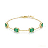 5Ct Certified Natural Green Emerald Bezel Set Tennis Chain Bracelet in 14k Gold – white background main image