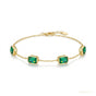 5Ct Certified Natural Green Emerald Bezel Set Tennis Chain Bracelet in 14k Gold